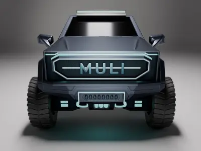 MULI Phantom  Cyber Offroad Concept 4x4 Truck  Low-poly 3D model