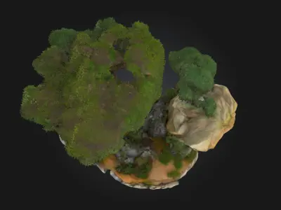 Serene Peaks  Majestic Tranquility in Stone and Sky 3D model