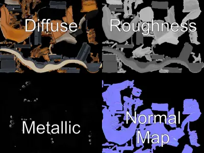 Rugged Hiking Boot D Model Pack for Game Development Low-poly 3D model