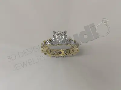 Luxury brilliant infinity solitaire ring 3d model 3D print model