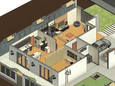 3 Bedroom Modern villa 3D model purchase