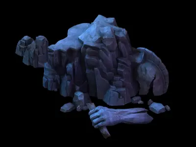 Stone Tomb Map - Broken Arm 02 3D model