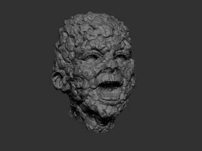 Lava Cracked Face Wall Sculpture-phosphorescent-3d print 3D print model