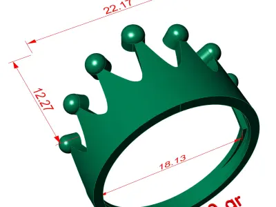 CROWN-RINGS- CHECK Description 3D print model