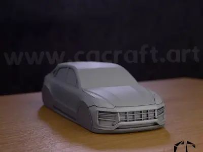  Porsche Cayenne simplified decorative model 3D print model