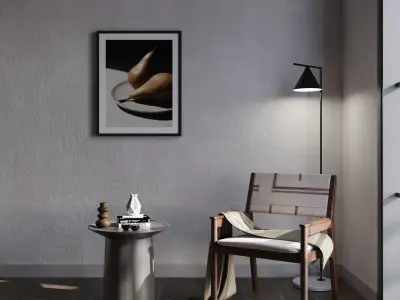 3D Wooden Chair Low-poly 3D model