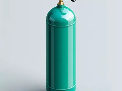 Realistic Green Gas Cylinder 3D Model Low-poly 3D model