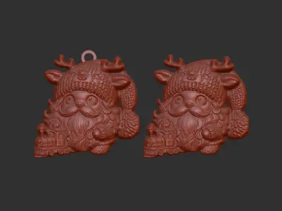 christmas sanda play with train decor  3D print model