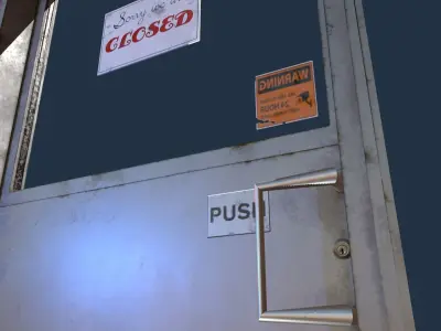 Front door for Shops Low-poly 3D model