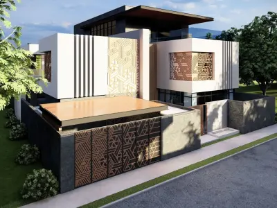 modern villa 3D model get