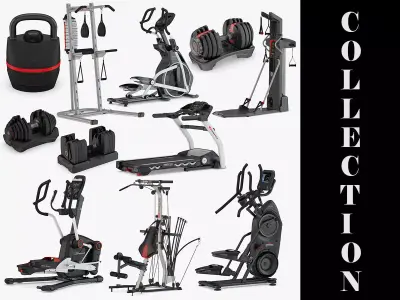 11 Bowflex Machines Collection Low-poly 3D model