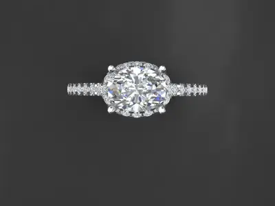 ring with diamond 3D print model get