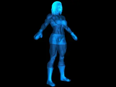 Female African BOX - MMA Fighter  3D model