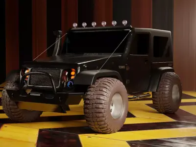 Mahindra THAR 2019 modified Low-poly 3D model Low-poly 3D model
