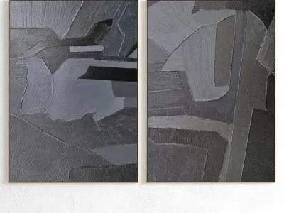 Plaster Two Photo Frame 327 Low-poly 3D model