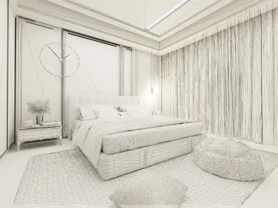 Interior Bedroom design scene 06 3D model