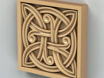 Square rosette 017 Celtic 3D model