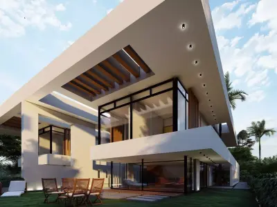 Luxury Modern Villa 3D Model for Architectural Visualizations 3D model