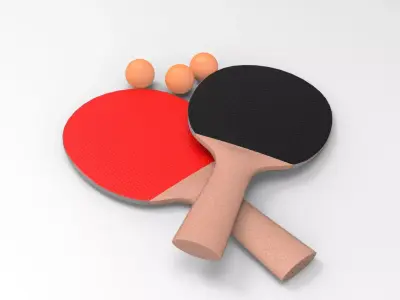 Ping-Pong Racket Low-poly 3D model