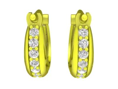 Luxury Diamond Huggie Hoop Earrings 3D Model 5986 3D print model