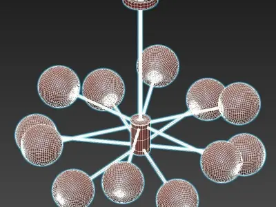 ballslight modern chandelier with balls hanging from ceiling 3D model