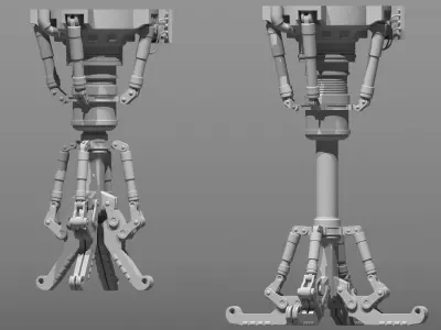 Spaceship Claw-type landing gear 3D model
