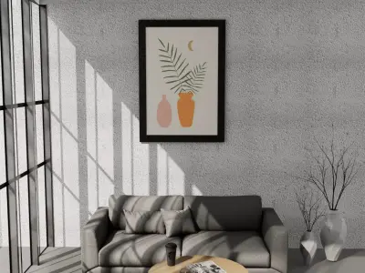 Scenic Boho Art Photoframe Free low-poly 3D model