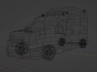 LowPolyAmbulance Low-poly 3D model