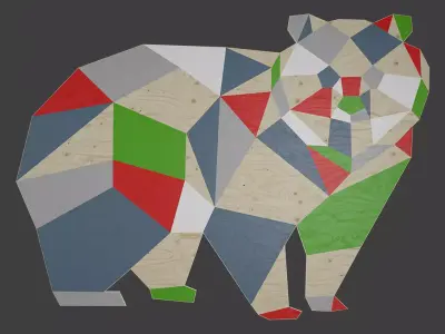Plywood bear 3D model