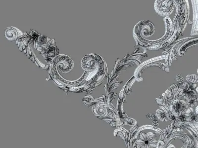 Cartouche ornate wall sconce 3D model