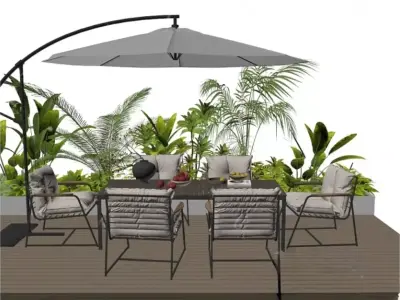 Patio Dining Set 3D model