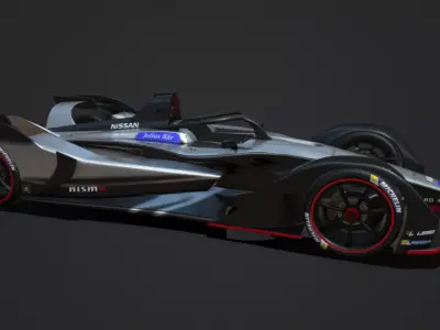 Gen 2 Formula E Nissan Car Low-poly 3D model