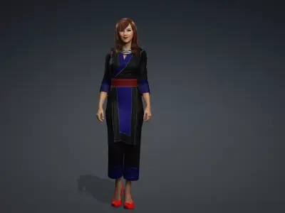 Nkauj hmong suit 3D model
