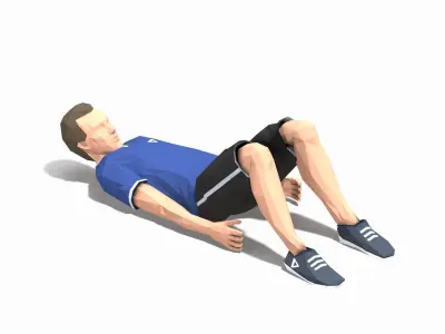 Heel Touch  Exercise Man Animation Low-poly 3D model