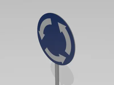 Roundabout sign 3D model