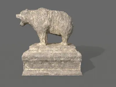 Bear Statue 2 Low-poly 3D model