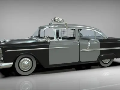 Police car Belair sedan 1955 3D model