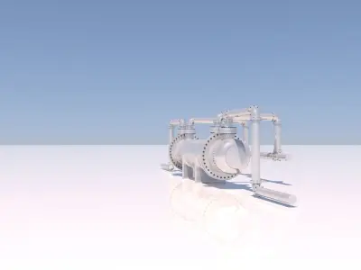 Refinery Heat Exchanger 03 3D model