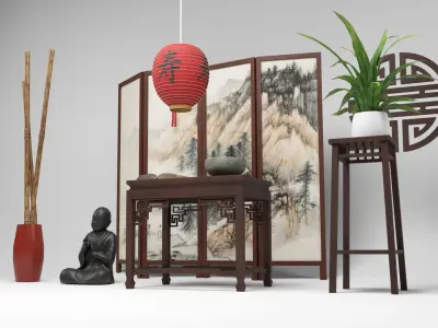 Chinese Props Low-poly 3D model