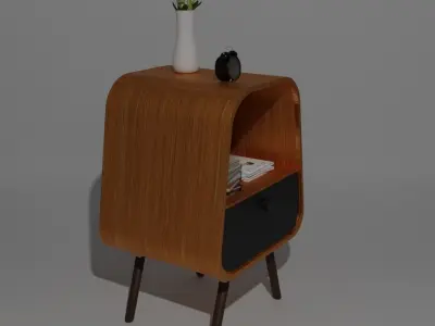 bedside table contemporary 3D model