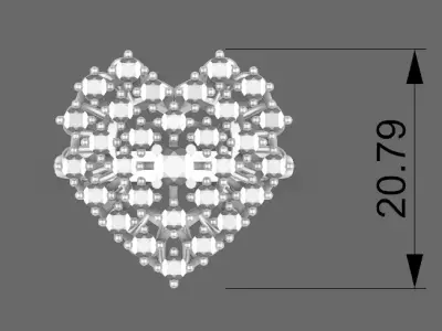 hearth ring with explosion of stones 3D print model