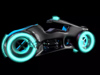 tron inspired bike Low-poly 3D model