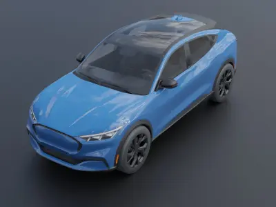 Generic E-SUV lowpoly Low-poly 3D model