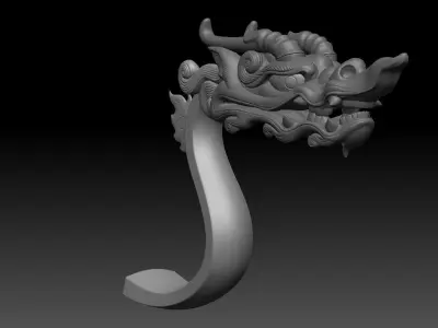  dragon head decorative crank handle decorative sculpture 3D print model