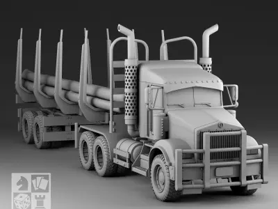 logging truck 3D print model