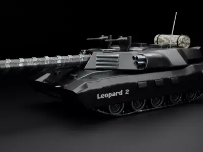  Leopard 2A4 Main Battle Tank 3D model Low-poly 3D model