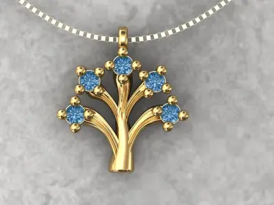 Pendant Tree With Diamonds 3D print model