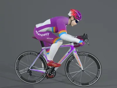 Cyclist Low-poly 3D model