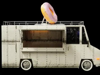 food truck Low-poly 3D model