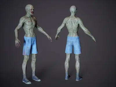 Zombie 01a Low-poly 3D model